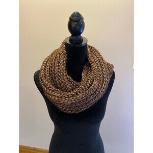 Scarf‎ Talla Unica Brown Bronze Unity Infinity  Open Weave Knit Super Soft Chic